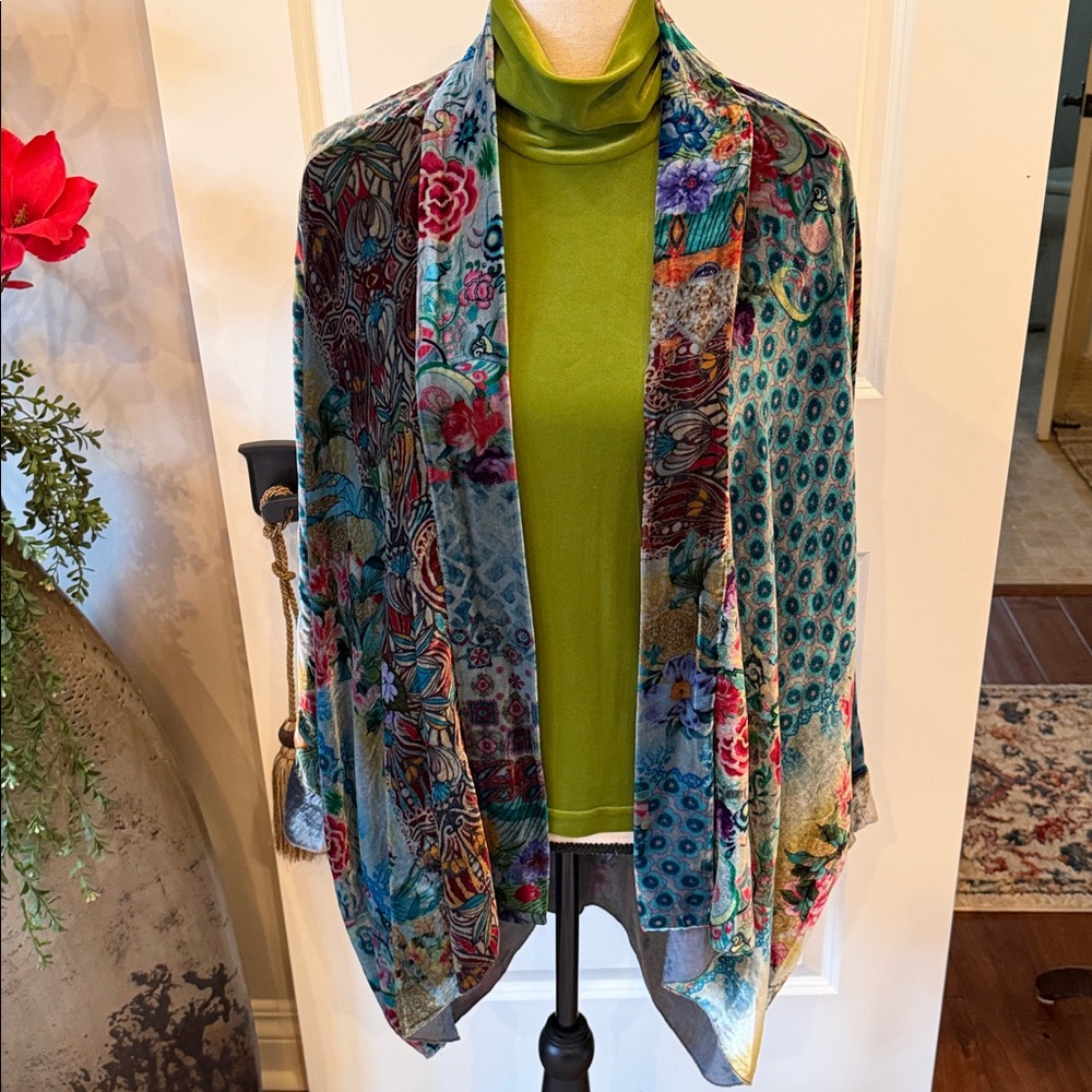 Johnny Was Multicolor Patterned Cardigan - Picture 13 of 16